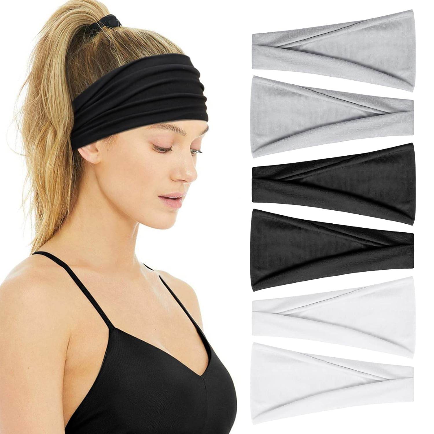 Huachi Non Slip Headbands for Fashion Workout Yoga Sports Exercise Sweatbands Summer Accessories Elastic Bands - zenfulharmony.com
