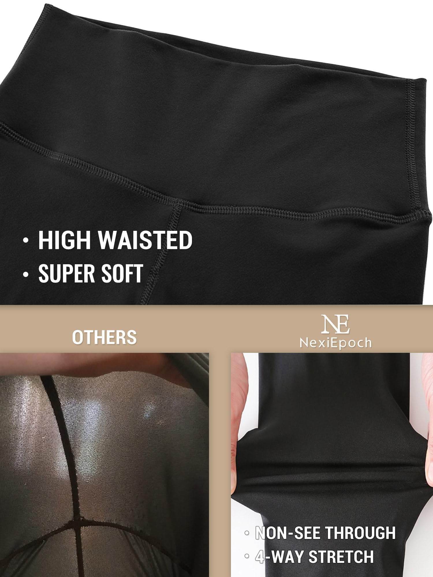 4 Pack Leggings for Women - High Waisted Tummy Control Soft No See-Through Black Yoga Pants for Athletic Workout - zenfulharmony.com