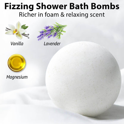 Magnesium Lavender Vanilla Fizzing Bath Bomb Luxury Bath Gift Set - Sensitive Skin Formula for A Spa Relaxation Bath - Moisturizing Shea Butter - Stress Relief Gift for Women Christmas Birthday - zenfulharmony.com