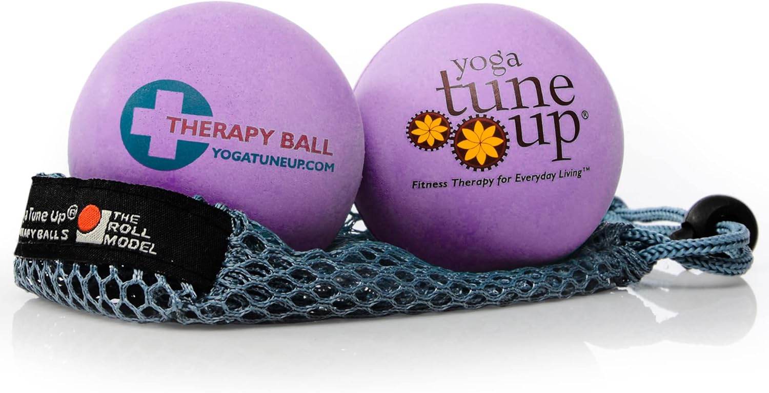 YOGA TUNE UP® Therapy Balls in Tote by Tune Up Fitness - Massage Balls for Trigger Point, Pressure Point & Myofascial Release - Use as Single or Peanut Ball for Pain Relief & Relaxation (Deep Purple) - zenfulharmony.com
