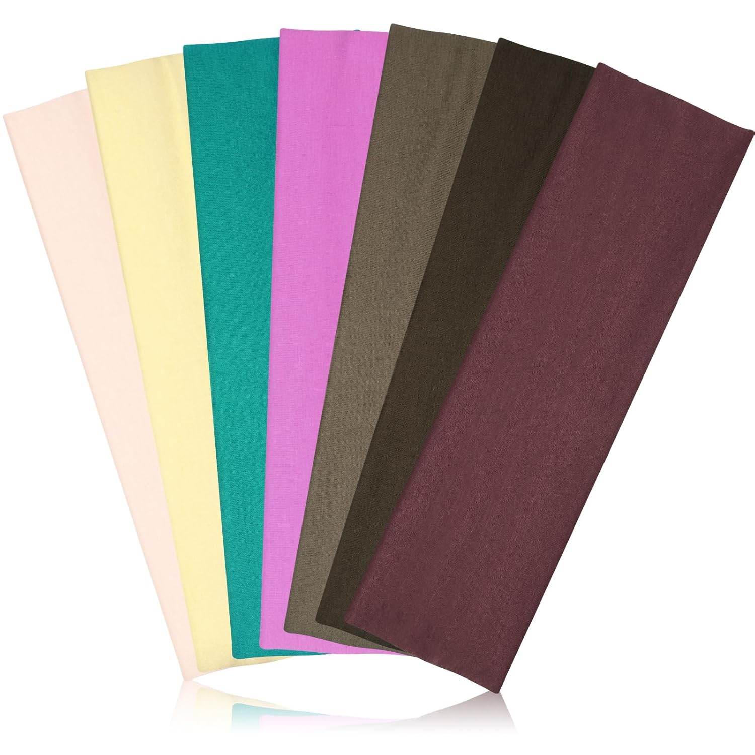 Headbands for Women Non Slip - 7PCS Fashion Sports Hair Bands for Women's Hair, Soft Cotton Cloth Stretchy Headbands for Women for Workout Yoga Running - zenfulharmony.com