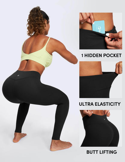 IUGA High Waisted Leggings for Women Running Workout Leggings with Inner Pocket Yoga Pants for Women Black - zenfulharmony.com