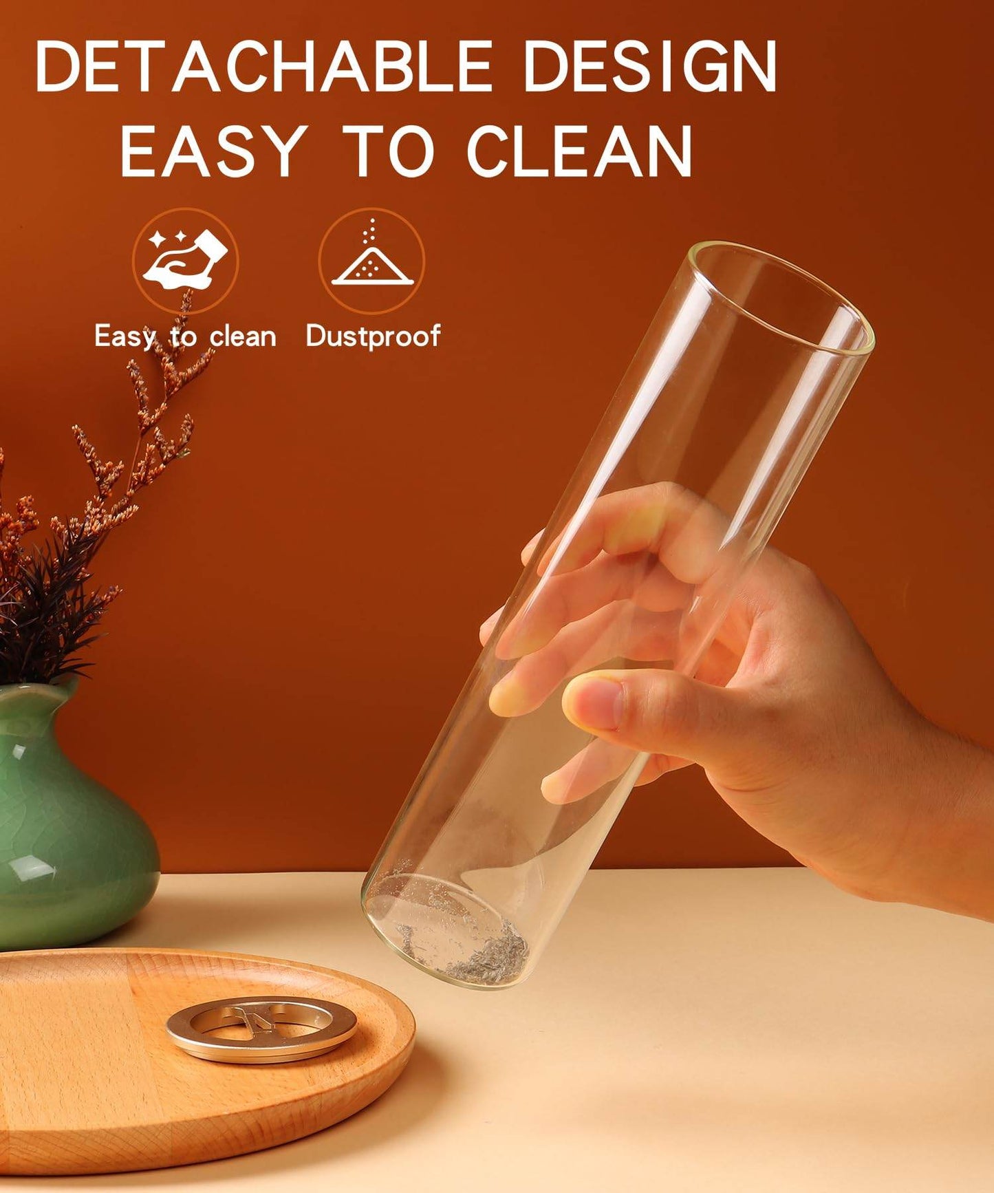 Incense Holder for Sticks [Anti-Ash Flying], Modern Insence-Stick Burner Holder with Removable Glass Ash Catcher, for Home Decor Yoga Meditation - zenfulharmony.com