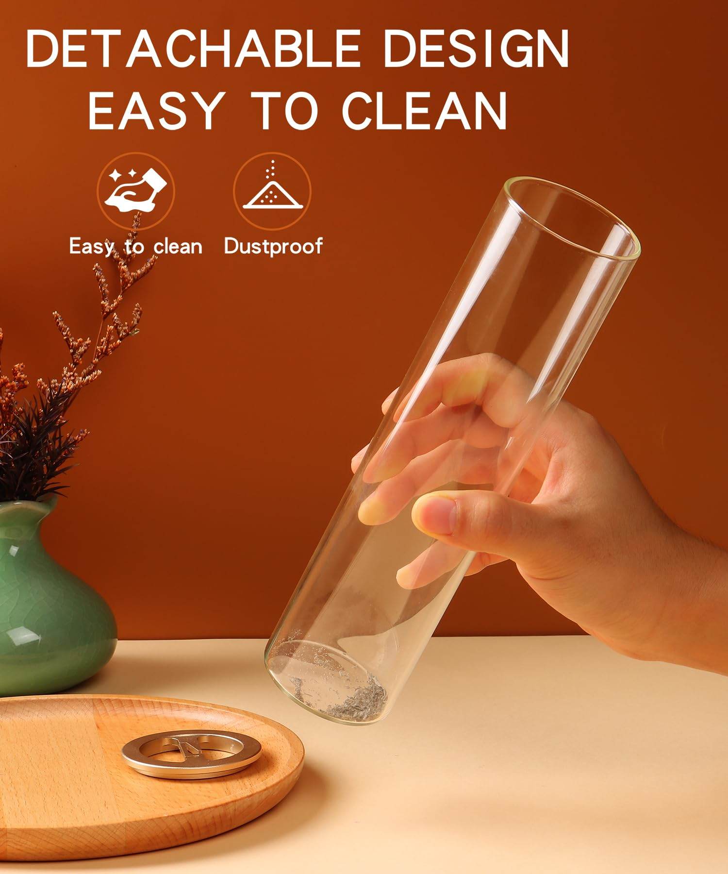 Incense Holder for Sticks [Anti-Ash Flying], Modern Insence-Stick Burner Holder with Removable Glass Ash Catcher, for Home Decor Yoga Meditation - zenfulharmony.com