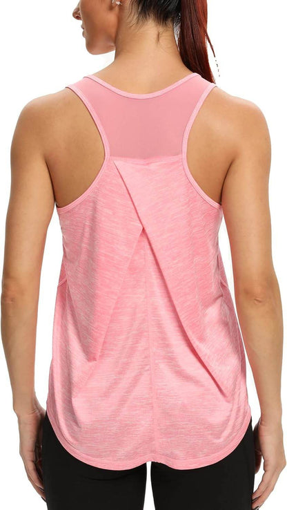Aeuui Womens Workout Tops for Women Racerback Tank Tops Mesh Yoga Shirts Athletic Running Tank Tops Sleeveless Gym Clothes - zenfulharmony.com