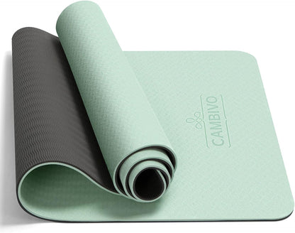 CAMBIVO Yoga Mat for Women Men Kids, 1/3 & 1/4 & 2/5 Inch Extra Thick Yoga Mat Non Slip, 72" x 24" TPE Yoga Mats, Workout Mat with Carrying Strap for Yoga, Pilates and Floor Exercises - zenfulharmony.com