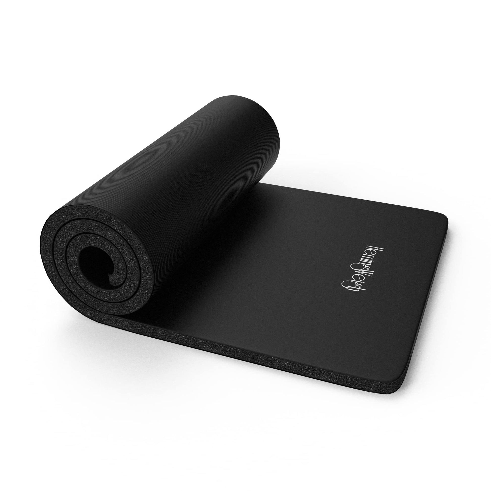 HemingWeigh 1 Inch Extra Thick Non Slip Yoga Mat - Exercise Mats for Home Workouts, Black (70"L x 23"W) - zenfulharmony.com