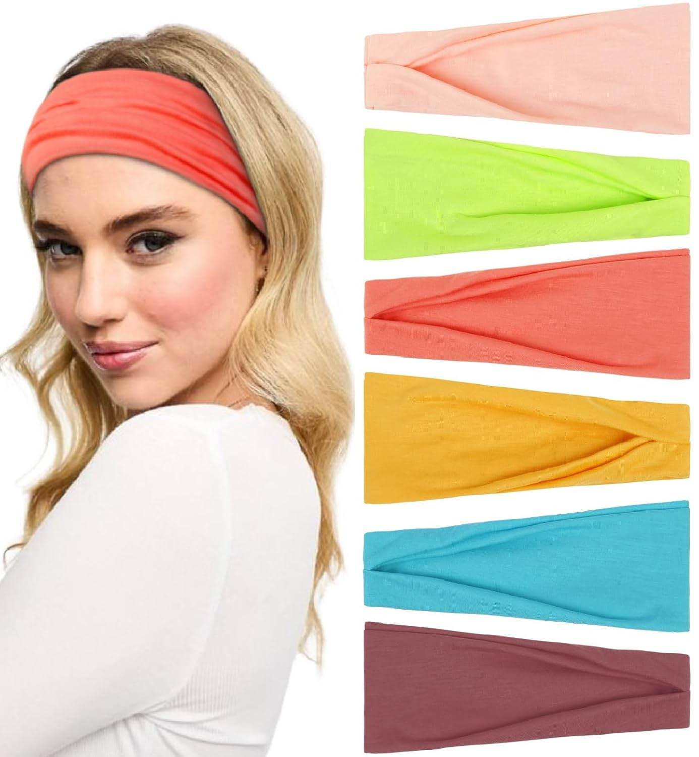 Huachi Non Slip Headbands for Fashion Workout Yoga Sports Exercise Sweatbands Summer Accessories Elastic Bands - zenfulharmony.com