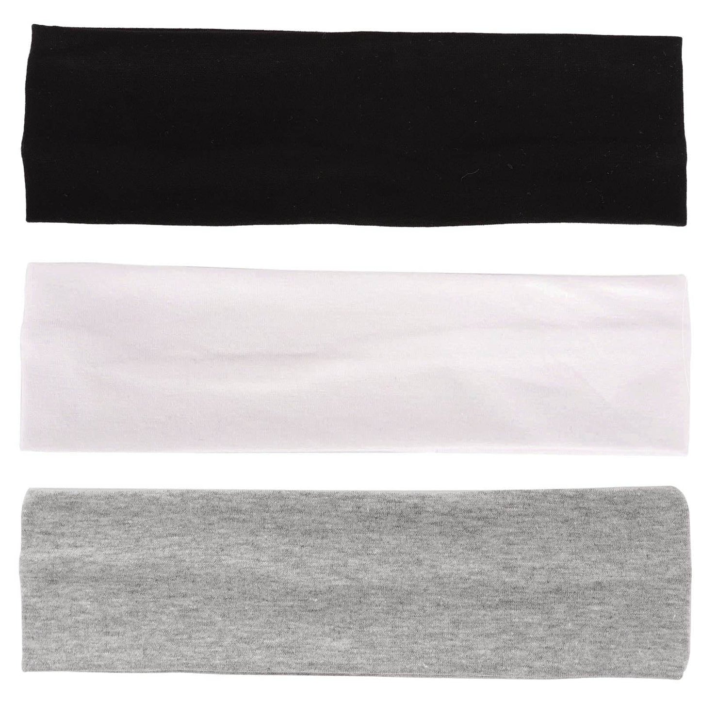 MapofBeauty 3 Pack Yoga Headbands Stretchy Cotton Head Band Hairwarp Sports Running Exercise Gym (Solid Color) - zenfulharmony.com
