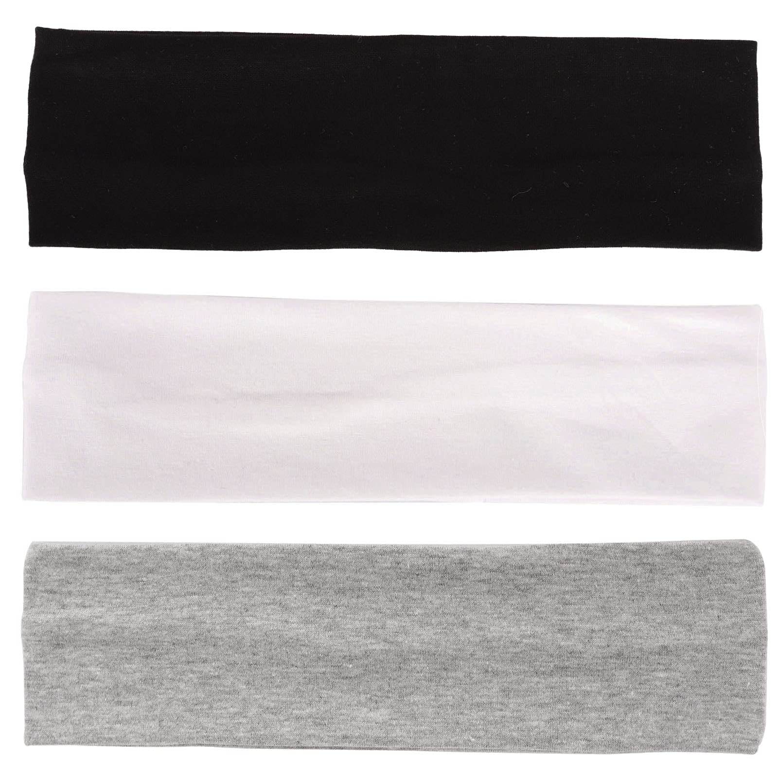 MapofBeauty 3 Pack Yoga Headbands Stretchy Cotton Head Band Hairwarp Sports Running Exercise Gym (Solid Color) - zenfulharmony.com