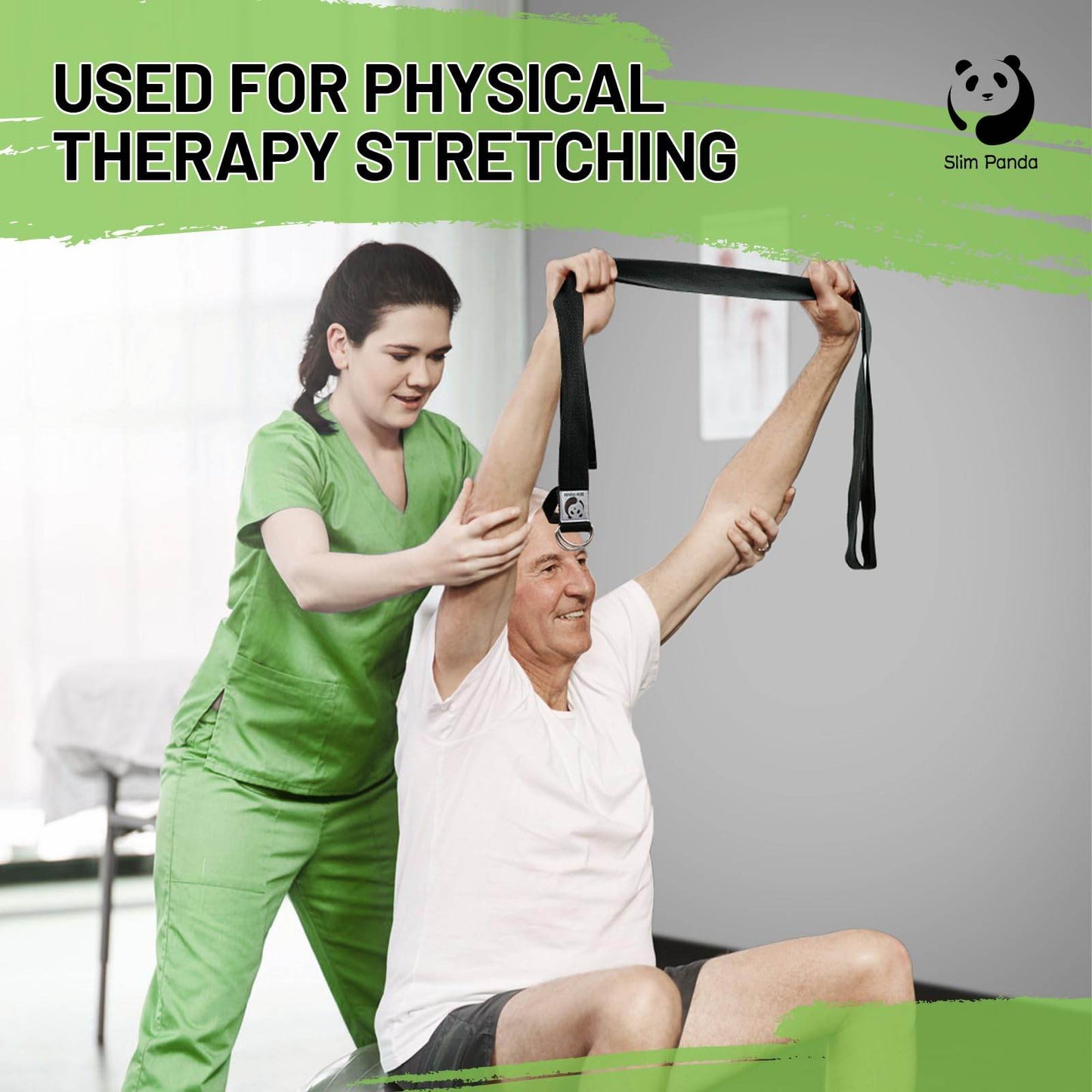 Slim Panda Yoga Strap for Stretching, (10+ Colors,6 Feet/8 Feet) Yoga Bands with Adjustable D-Ring Buckle, Cotton Yoga Belt for Fitness, Yoga, Pilates, Physical Therapy, Improve Flexibility - zenfulharmony.com