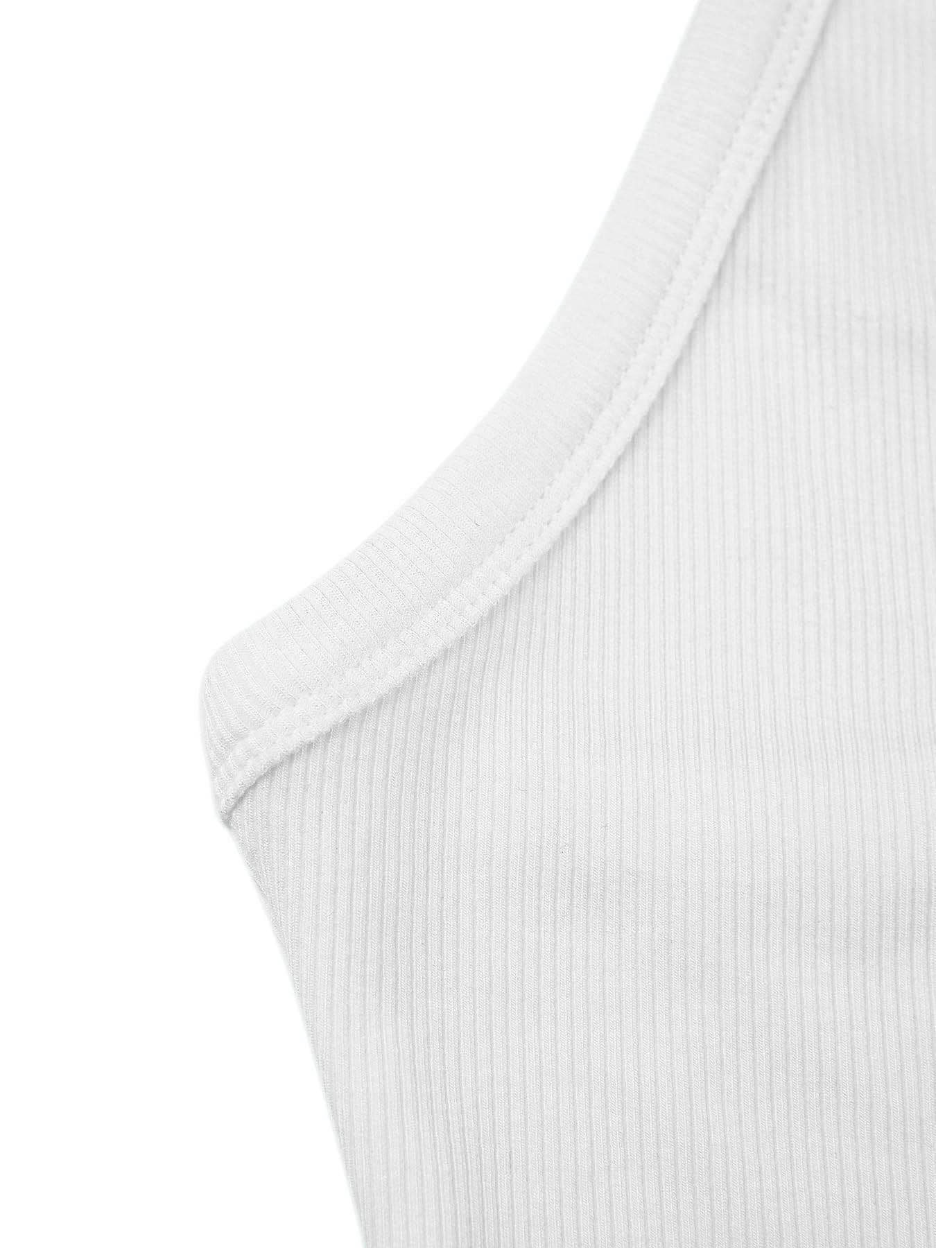 iGENJUN Workout Tops for Women Racerback Tank Tops Yoga Gym Ribbed Sleeveless Shirts Clothes,M,White - zenfulharmony.com