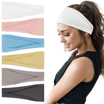 Boho Headbands For Women Fashion Wide Headband Yoga Workout Head Bands Hair Accessories Band 6 Pack - zenfulharmony.com