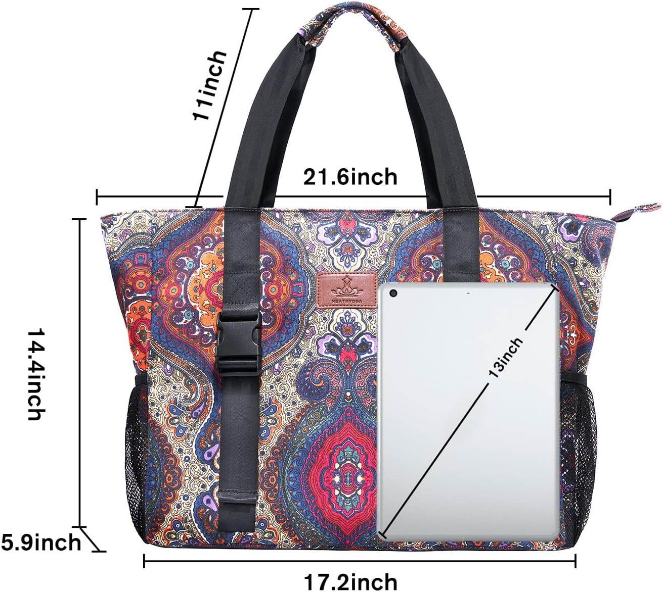 Heathyoga Multi-Functional Yoga Mat Carrier Gym Tote Bag - Large Mat Pocket, Women's Workout Bag - zenfulharmony.com