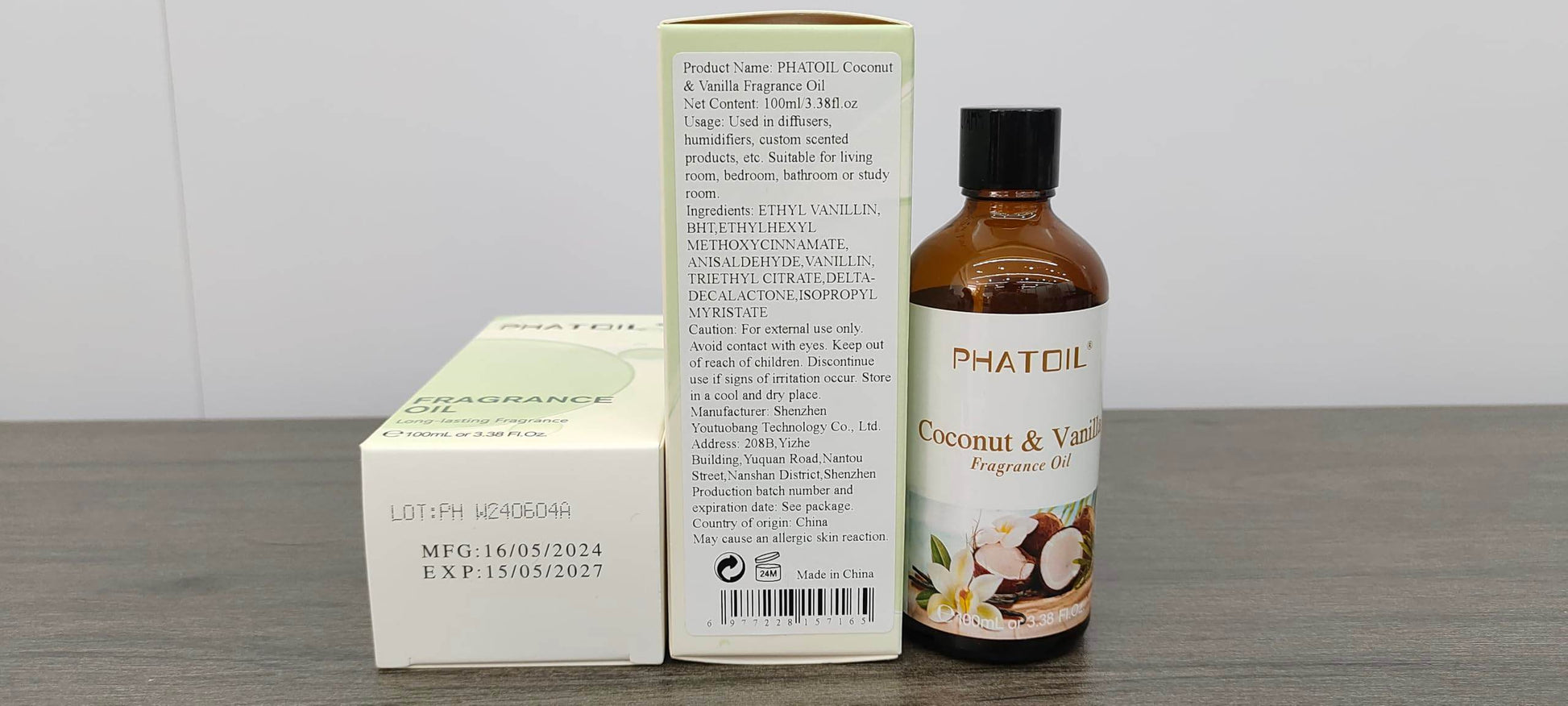 PHATOIL 3.38FL.OZ Coconut & Vanilla Fragrance Oils for Aromatherapy, Essential Oils for Diffusers for Home, Perfect for Diffuser, Yoga, DIY Candle and Soap Making - 100ml - zenfulharmony.com
