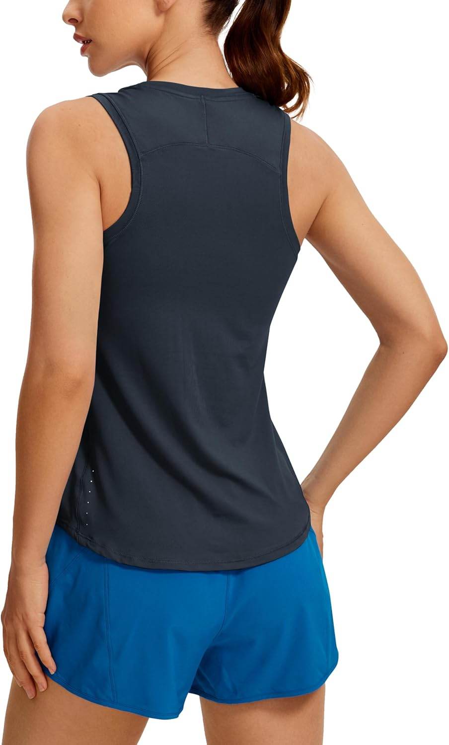CRZ YOGA Lightweight Racerback Tank Tops for Women High Neck Workout Athletic Running Sleeveless Shirts - zenfulharmony.com
