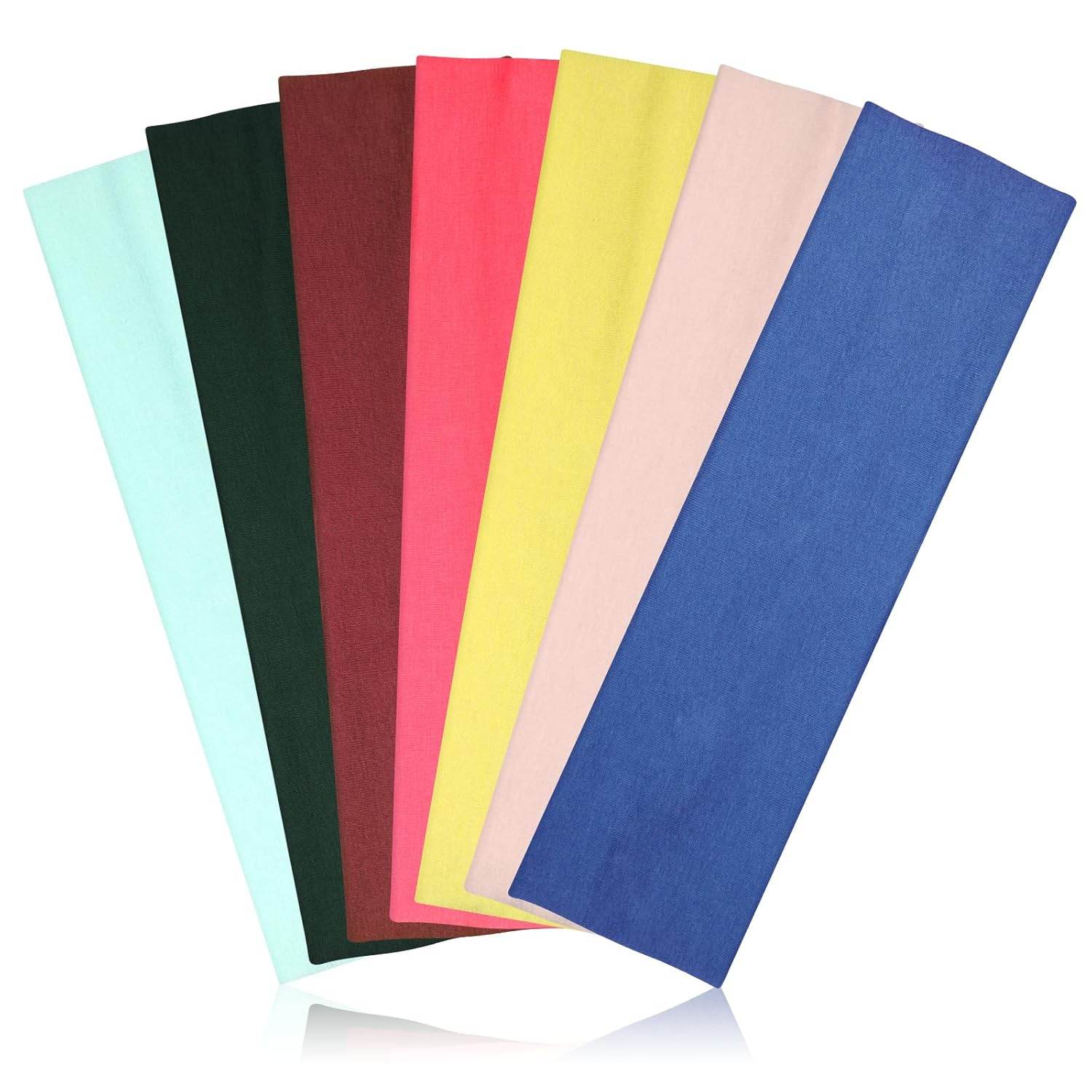 Headbands for Women Non Slip - 7PCS Fashion Sports Hair Bands for Women's Hair, Soft Cotton Cloth Stretchy Headbands for Women for Workout Yoga Running - zenfulharmony.com