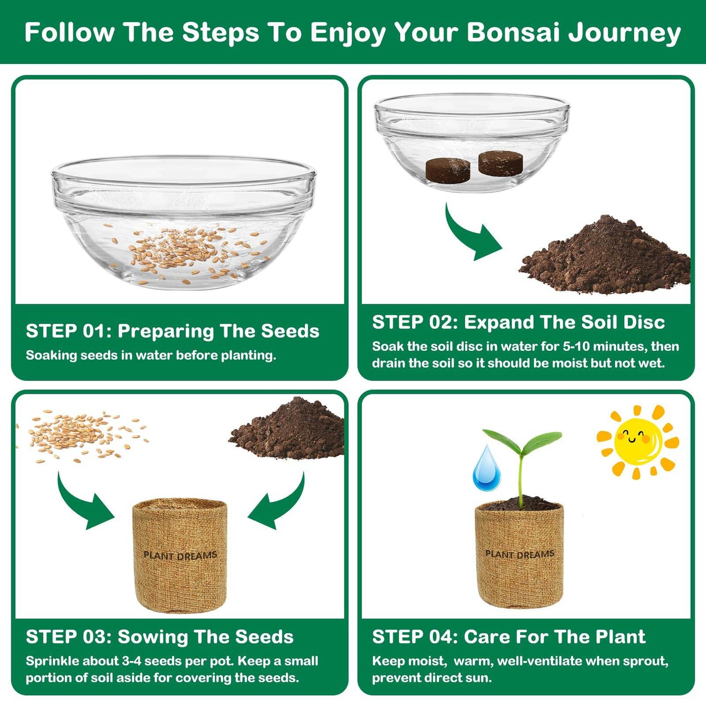 LUOJIBIE Bonsai Tree Kit, Complete Indoor Bonsai Starter Kit for Growing Bonsai Plants with Tools & Pots, Grow Bonsai Tree in Live Indoor, Plant Bonsai Kits, DIY Gardening Gifts for Men and Women - zenfulharmony.com