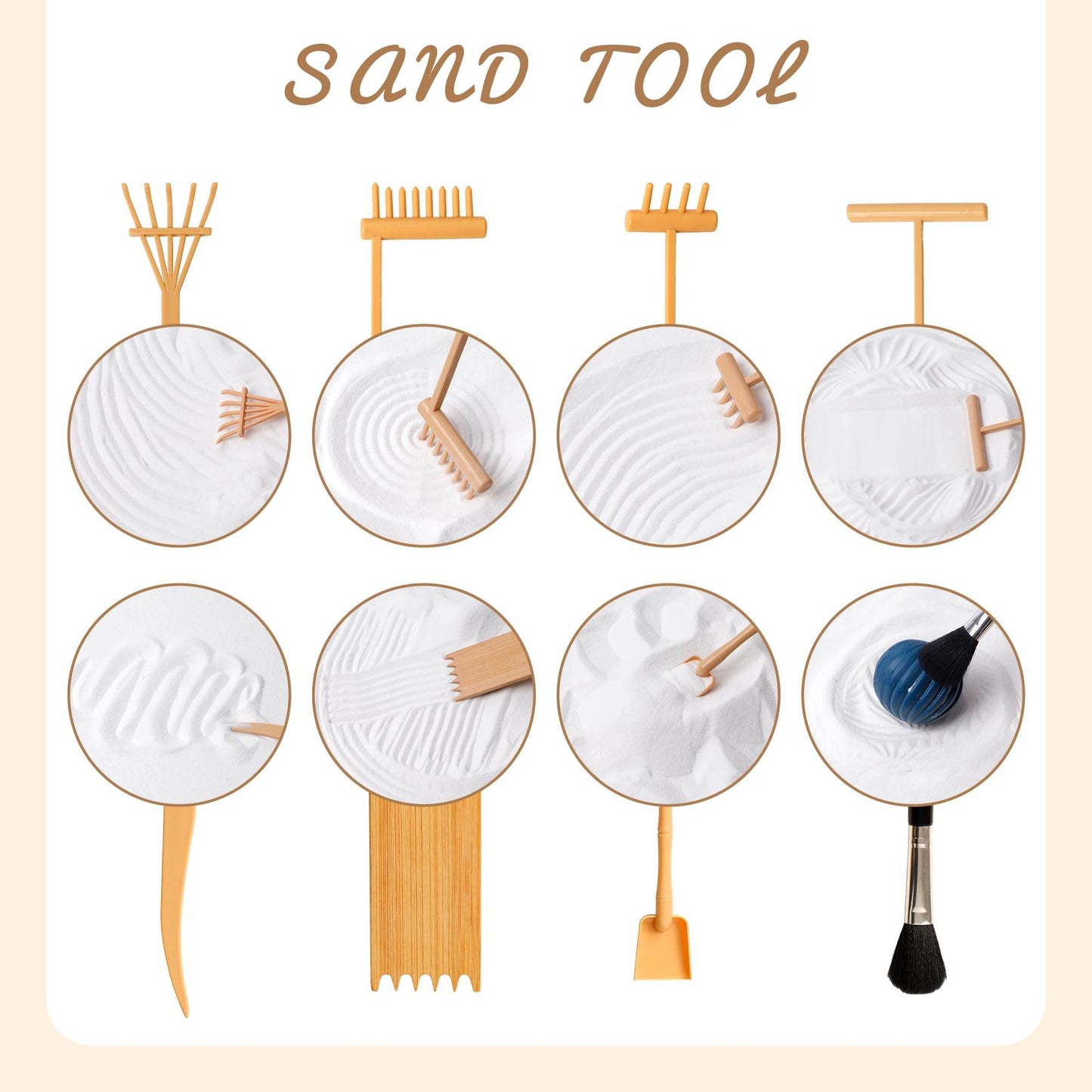 KERIDAZPLY Zen Garden Kit for Desk - DIY Sand Garden with Balls, Japanese Mini Zen Decor, Sand Tray Therapy Kit, Office Desktop Accessories - zenfulharmony.com