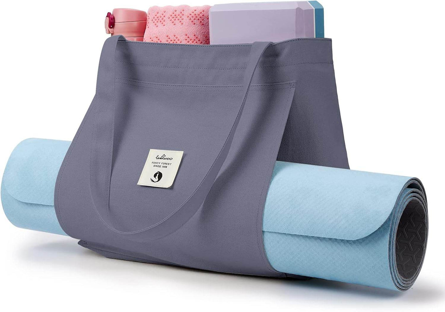 WLLWOO WLLWOO Yoga Bags for Women with Yoga Mats Bags Carrier Carryall Canvas Tote for Pilates Shoulder for Travel Office Beach Workout - zenfulharmony.com
