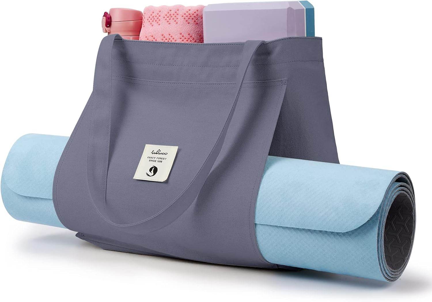 WLLWOO WLLWOO Yoga Bags for Women with Yoga Mats Bags Carrier Carryall Canvas Tote for Pilates Shoulder for Travel Office Beach Workout - zenfulharmony.com