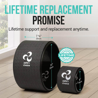 Extra Wide Yoga Wheel + Mini Wheel + Yoga Strap - Exercise booklet included. Home Yoga kit for beginners. Improve posture, better mobility. Relieve Back Pain. Extra Large Jumbo Wheel. Baby Wheel - zenfulharmony.com