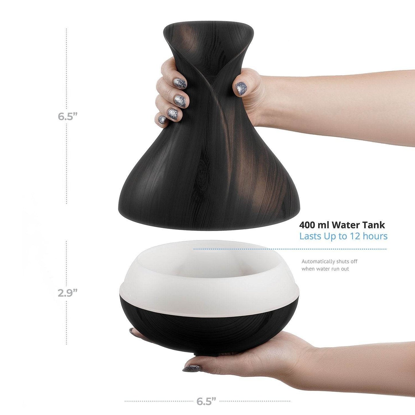 Smart WiFi Wireless Essential Oil Aromatherapy 400ml Ultrasonic Diffuser & Humidifier with Alexa & Google Home Phone App & Voice Control - Create Schedules - LED & Timer Settings Dark Brown - zenfulharmony.com
