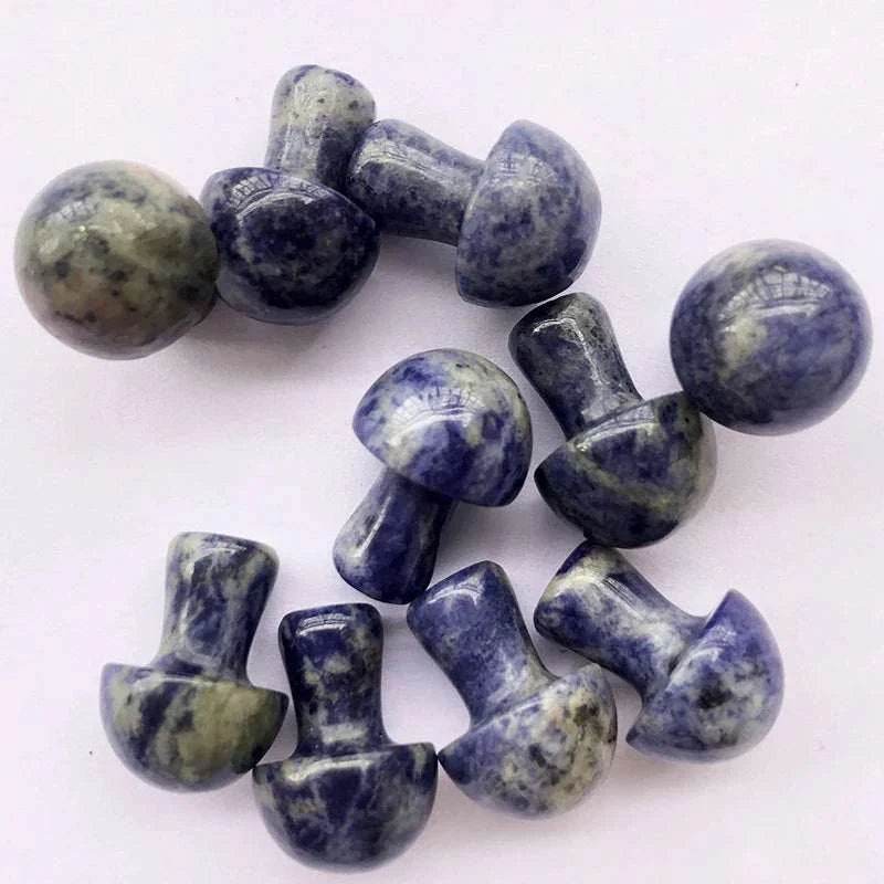 10 pcs Mini Mushroom Figurine Garden Decoration crystal Mineral Craft Natural Stone Healing specimen , meditation Home Decor - zenfulharmony.com