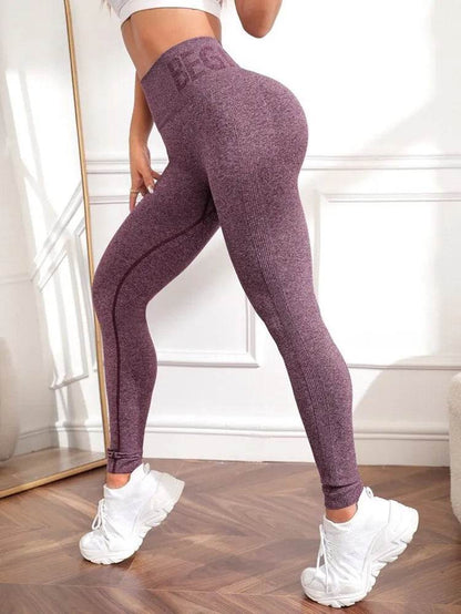 Newest Letter Honey Peach Hip Yoga Pants High Waist Lift Hip Tight Fitness Leggings Seamless Training Sports Leggings for Women - zenfulharmony.com