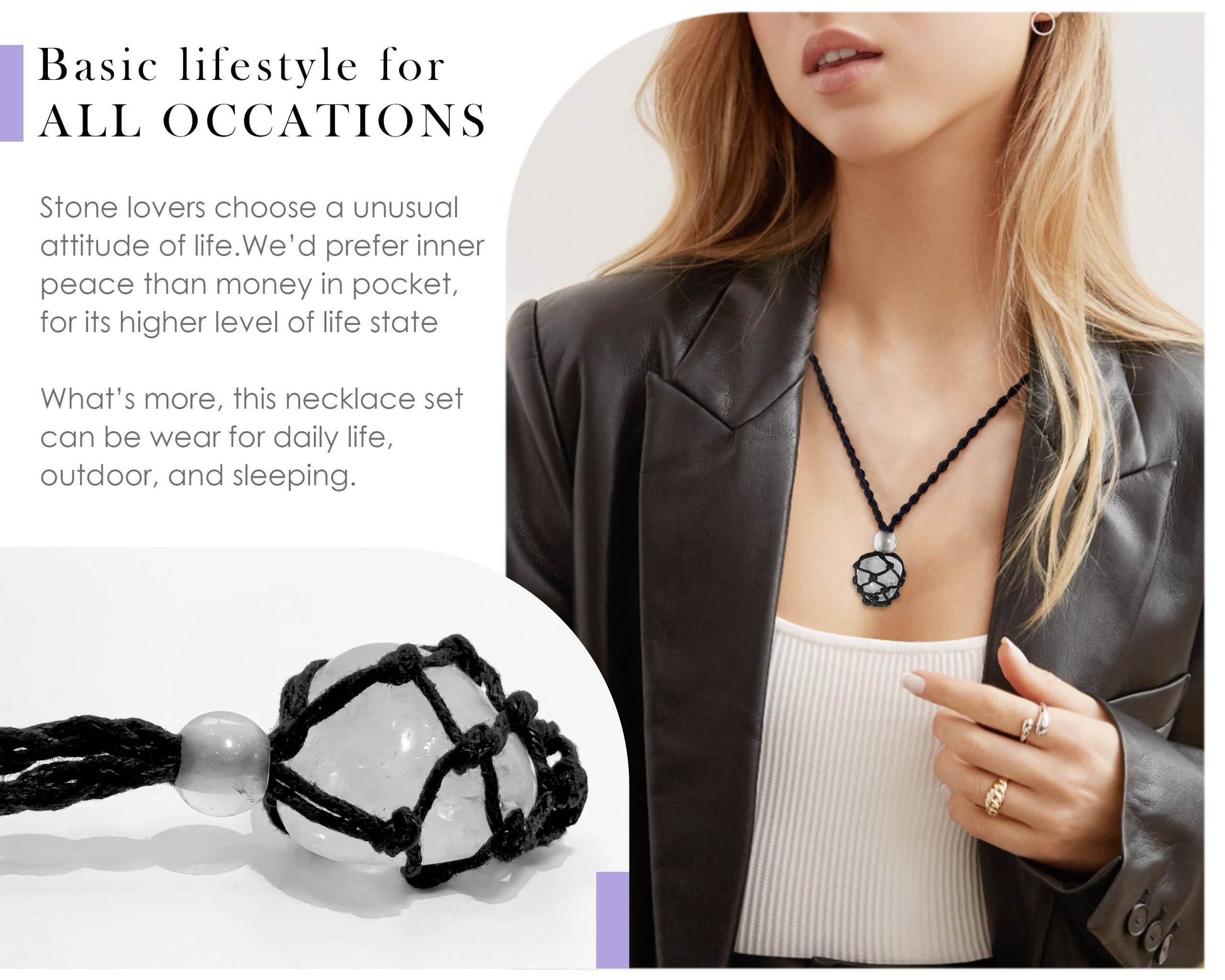 SANSWL 7 Chakra Healing Crystal Necklace Set - Boho Handmade Cord Cage and Hippie Energy Pendant Holder Real Crystal and Healing Stone Jewelry Spiritual Gift for Women Teen Christmas Gifts - zenfulharmony.com