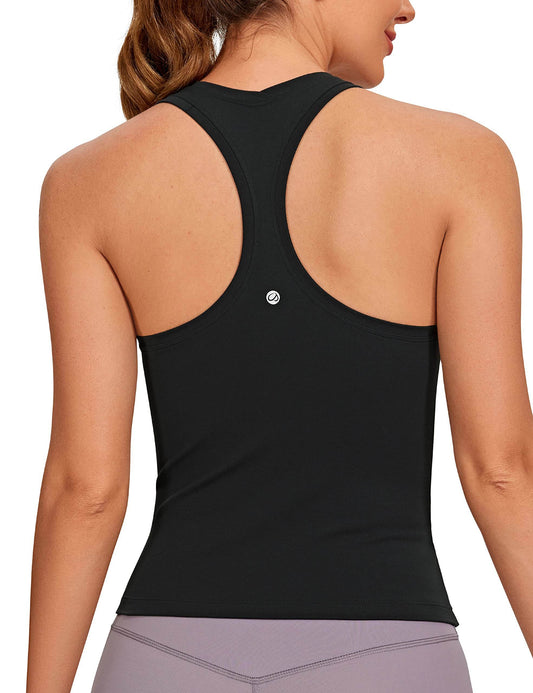 CRZ YOGA Butterluxe Racerback Workout Tank Tops for Women Sleeveless Gym Tops Athletic Yoga Shirts Camisole Black Small - zenfulharmony.com