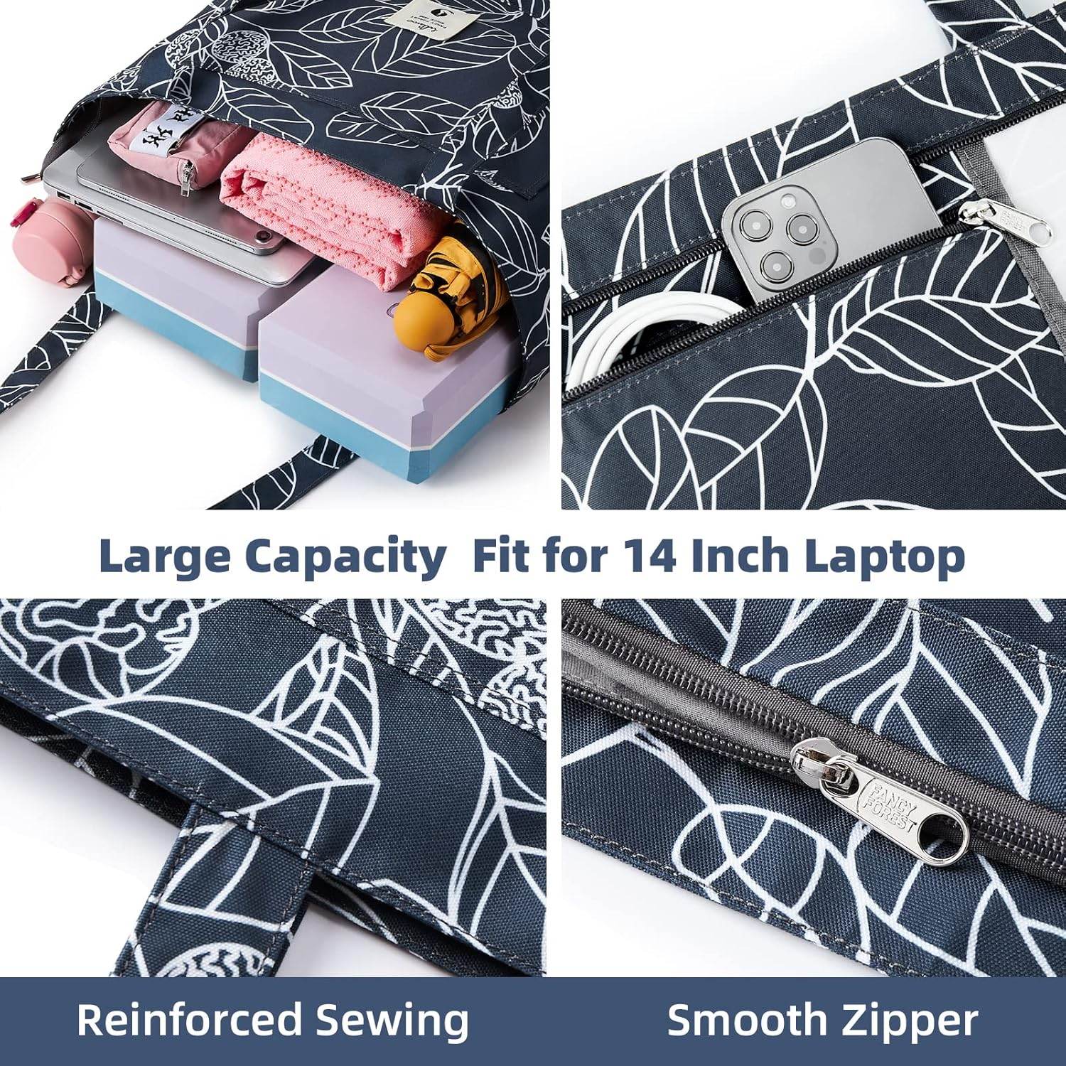 WLLWOO WLLWOO Yoga Bags for Women with Yoga Mats Bags Carrier Carryall Canvas Tote for Pilates Shoulder for Travel Office Beach Workout - zenfulharmony.com