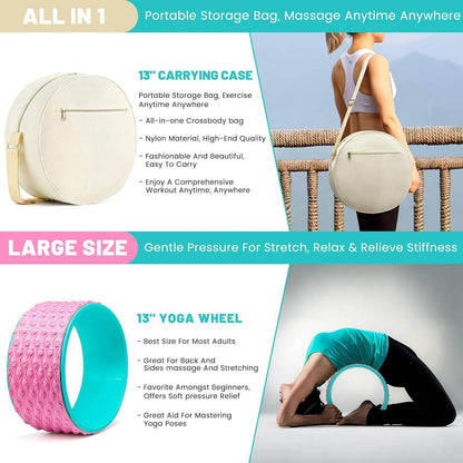 Back Roller Set, Back Roller Foam for Back Pain, Back Wheel for Deep Tissue Massage, Yoga Wheel for Back Pain & Stretching, Back Cracker - zenfulharmony.com