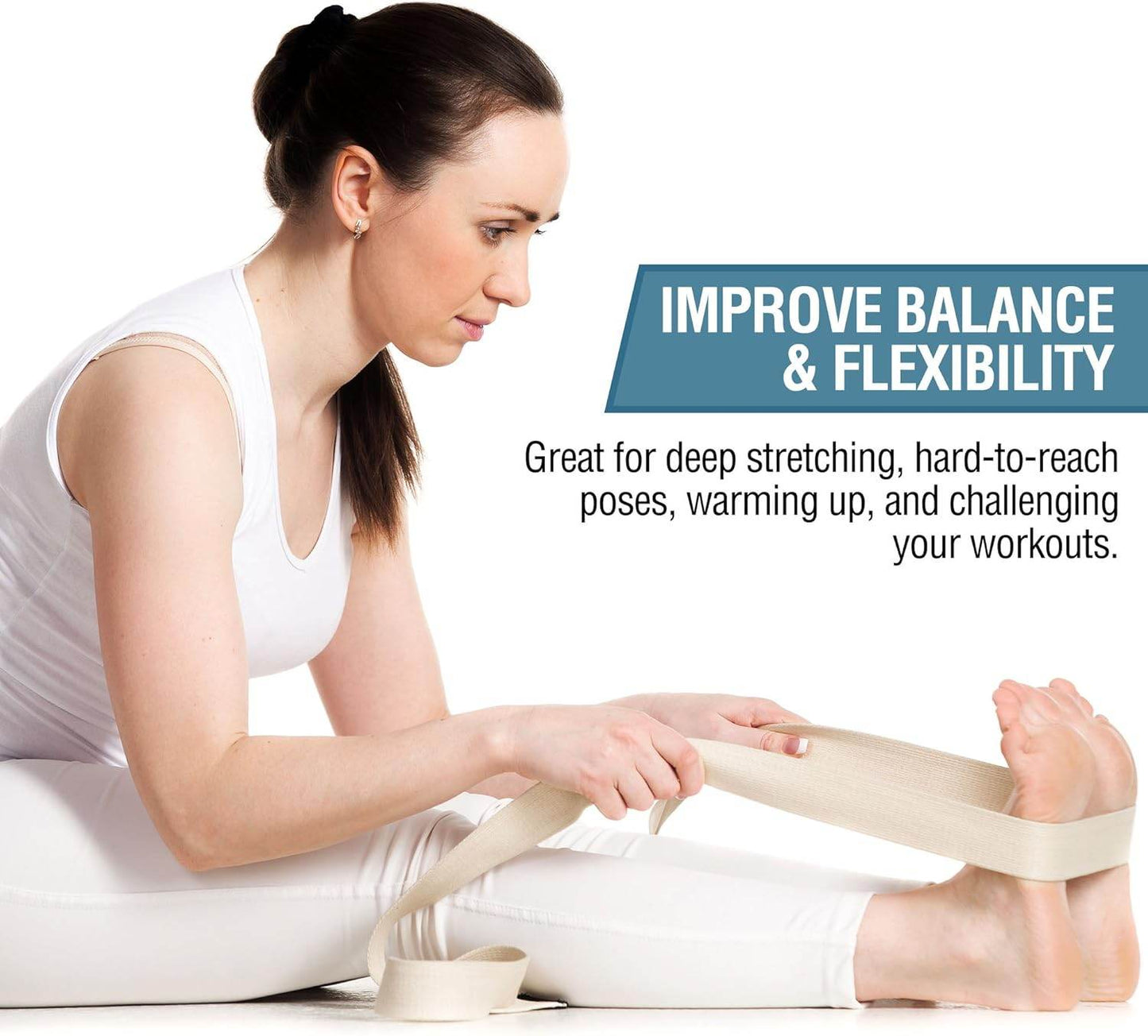 2-PACK or 5-PACK Yoga Exercise Adjustable Straps 8Ft | BONUS eBook | with Durable D-Ring For Pilates & Gym Workouts | Hold Poses, Stretch, Improve Flexibility & Maintain Balance - zenfulharmony.com