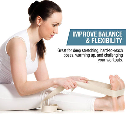 2-PACK or 5-PACK Yoga Exercise Adjustable Straps 8Ft | BONUS eBook | with Durable D-Ring For Pilates & Gym Workouts | Hold Poses, Stretch, Improve Flexibility & Maintain Balance - zenfulharmony.com