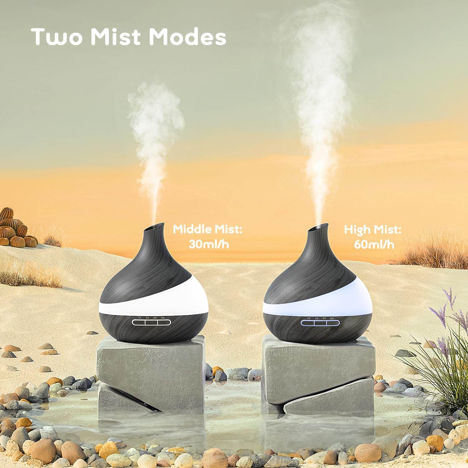 500 ML Essential Oil Diffuser, Upgrade Aroma Diffuser for Large Room, Aromatherapy Diffuser Humidifier with Remote Control 14 Color Lights 4 Timer Setting Auto Shut-Off - zenfulharmony.com