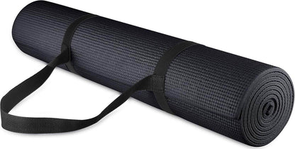 All Purpose 1/4-Inch High Density Anti-Tear Exercise Yoga Mat with Carrying Strap, Multiple Colors - zenfulharmony.com