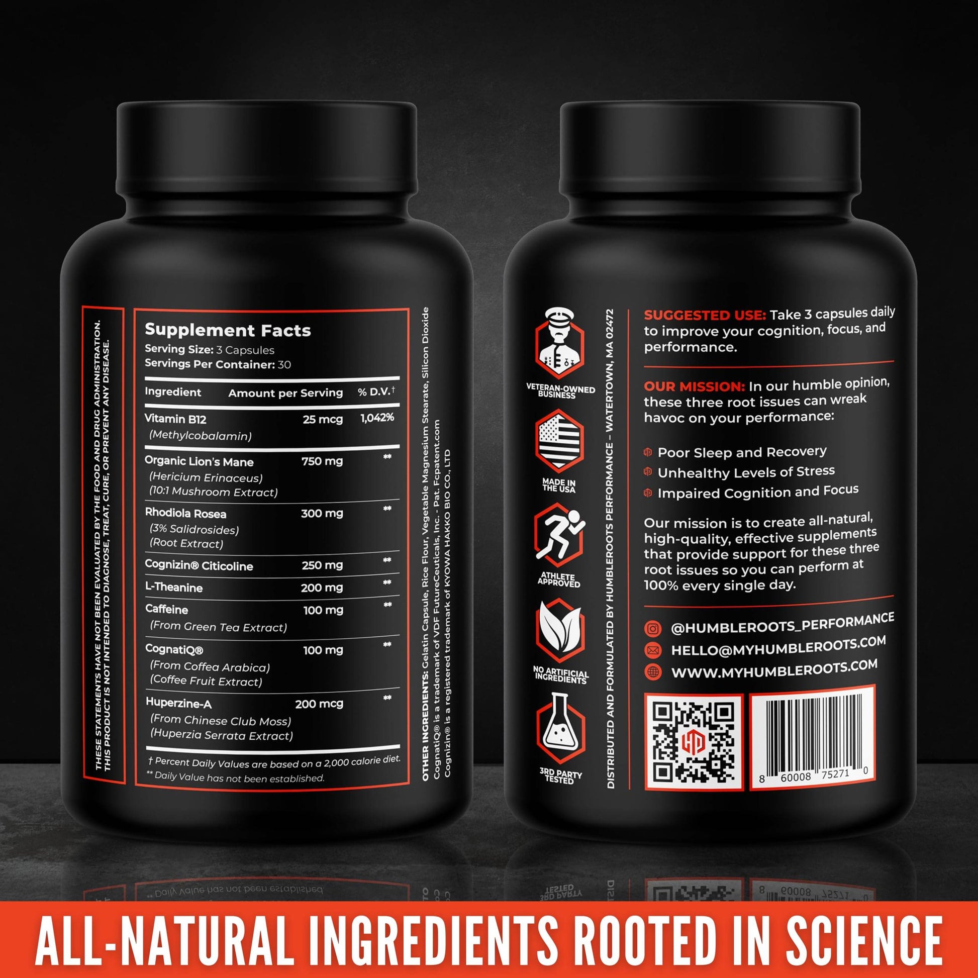 8-IN-1 Focus and Energy Supplements, Nootropic Memory Supplement for Brain Health | Organic Lion's Mane & Rhodiola | Cognizin Citicoline & CognatiQ | Caffeine & L-Theanine | Huperzine-A & Vitamin B12 - zenfulharmony.com