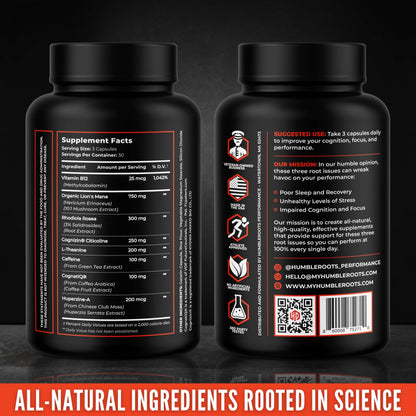 8-IN-1 Focus and Energy Supplements, Nootropic Memory Supplement for Brain Health | Organic Lion's Mane & Rhodiola | Cognizin Citicoline & CognatiQ | Caffeine & L-Theanine | Huperzine-A & Vitamin B12 - zenfulharmony.com