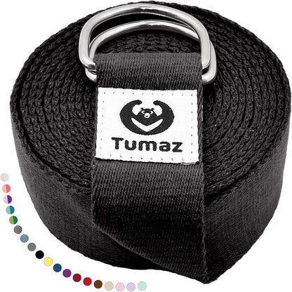 Tumaz Yoga Strap/Stretch Bands [15+ Colors, 6/8/10 Feet Options] with Extra Safe Adjustable D-Ring Buckle, Durable and Comfy Delicate Texture - Best for Daily Stretching, Physical Therapy, Fitness - zenfulharmony.com