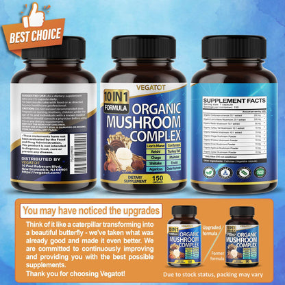 10 in 1 High Strength Mushroom Supplement 9,700MG - Lions Mane, Cordyceps, Reishi - Brain Supplements for Memory and Focus ** 5-Month Supply - zenfulharmony.com