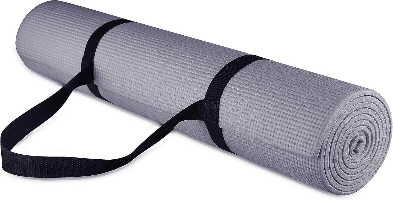 All Purpose 1/4-Inch High Density Anti-Tear Exercise Yoga Mat with Carrying Strap, Multiple Colors - zenfulharmony.com