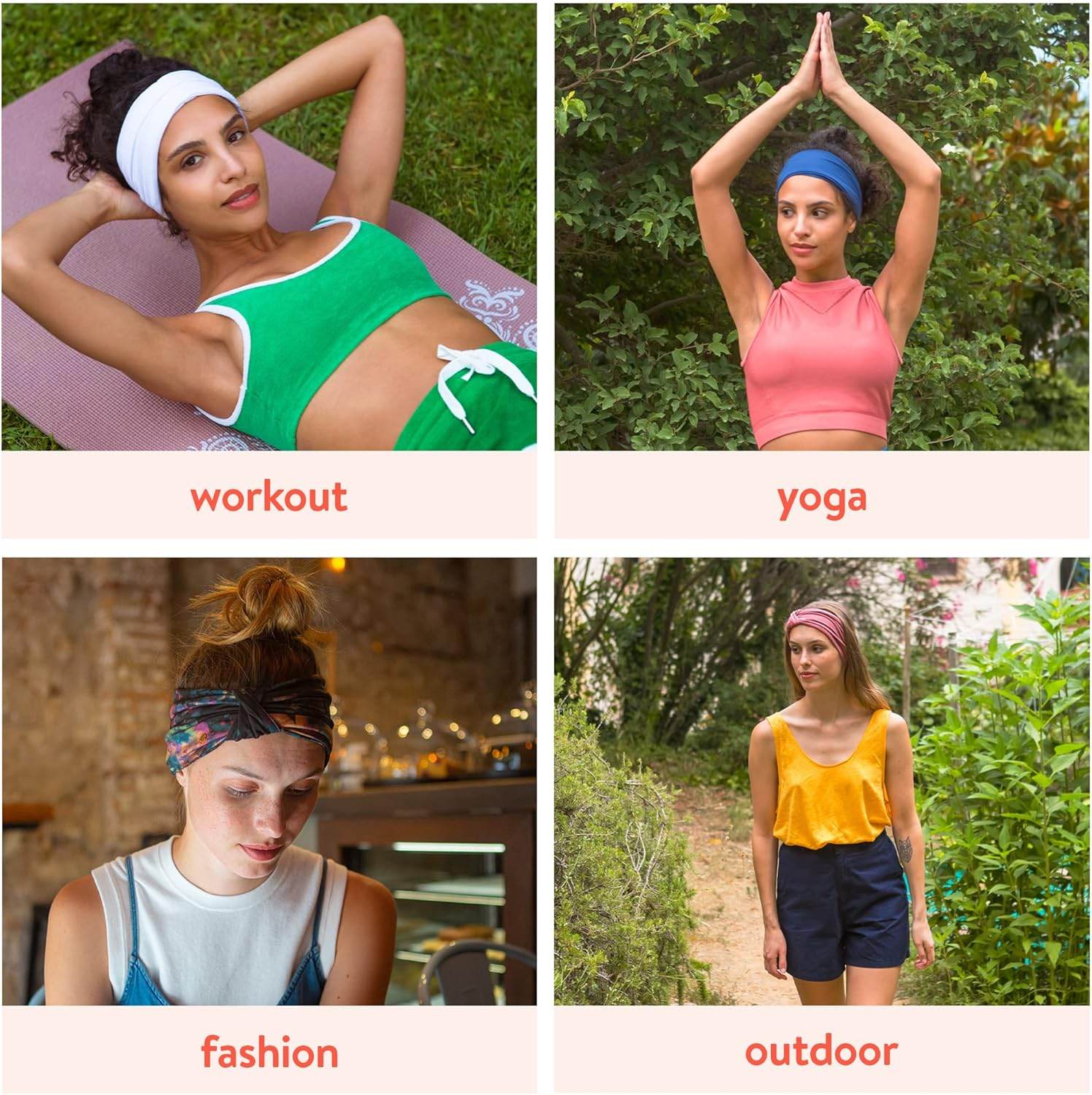 BLOM Non Slip Headbands - Wide, Multi-Style for Fashion, Travel, or Running - Gym Wrap - zenfulharmony.com