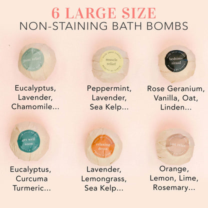 Bath Bomb Gift Set - USA Made with Natural & Organic Ingredients, Relaxing Gifts for Women & Men, Spa Gifts & Stocking Stuffers for Women, Luxury Gift Ideas, Bath Bombs for Wife & Kids - zenfulharmony.com