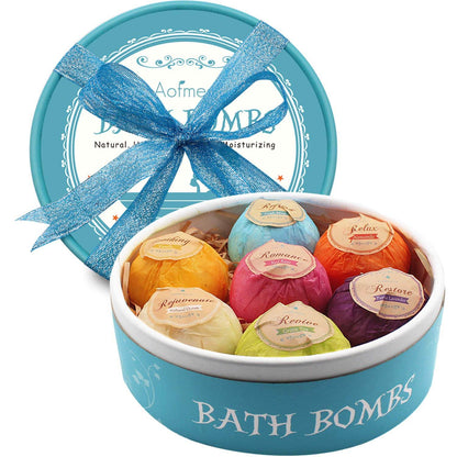 Aofmee Bath Bombs, 7 Bath Bombs for Women, Handmade Bathbombs for Kids Girls, Mothers Day Gifts for Mom, Spa Relaxation Gifts for Her, Birthday Valentines Christmas Gifts for Women Who Have Everything - zenfulharmony.com