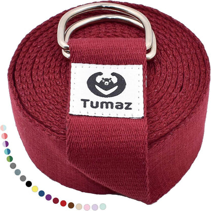 Tumaz Yoga Strap/Stretch Bands [15+ Colors, 6/8/10 Feet Options] with Extra Safe Adjustable D-Ring Buckle, Durable and Comfy Delicate Texture - Best for Daily Stretching, Physical Therapy, Fitness - zenfulharmony.com