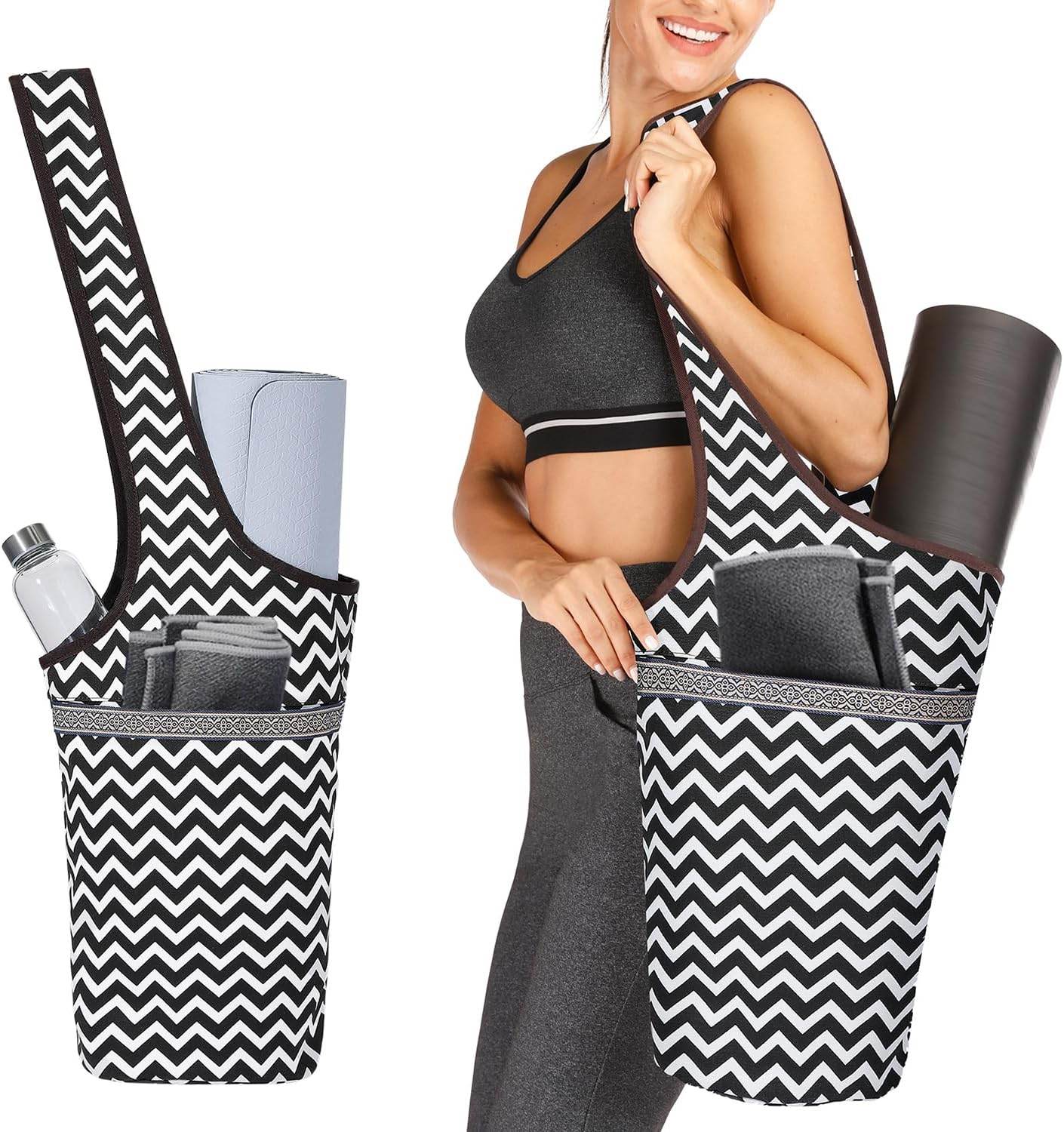 Ewedoos Yoga Mat Bag Yoga Bags with Large Size Pocket and Zipper Pocket, Fit Most Size Mats - zenfulharmony.com