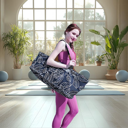 Large Yoga Mat Bag for Women Men, Travel Yoga Gym Bag for Pilates Office Beach Workout, Yoga Mat Tote Carrier with Mat Strap for 1/4" 1/2" Thick Exercise Yoga Mat - zenfulharmony.com