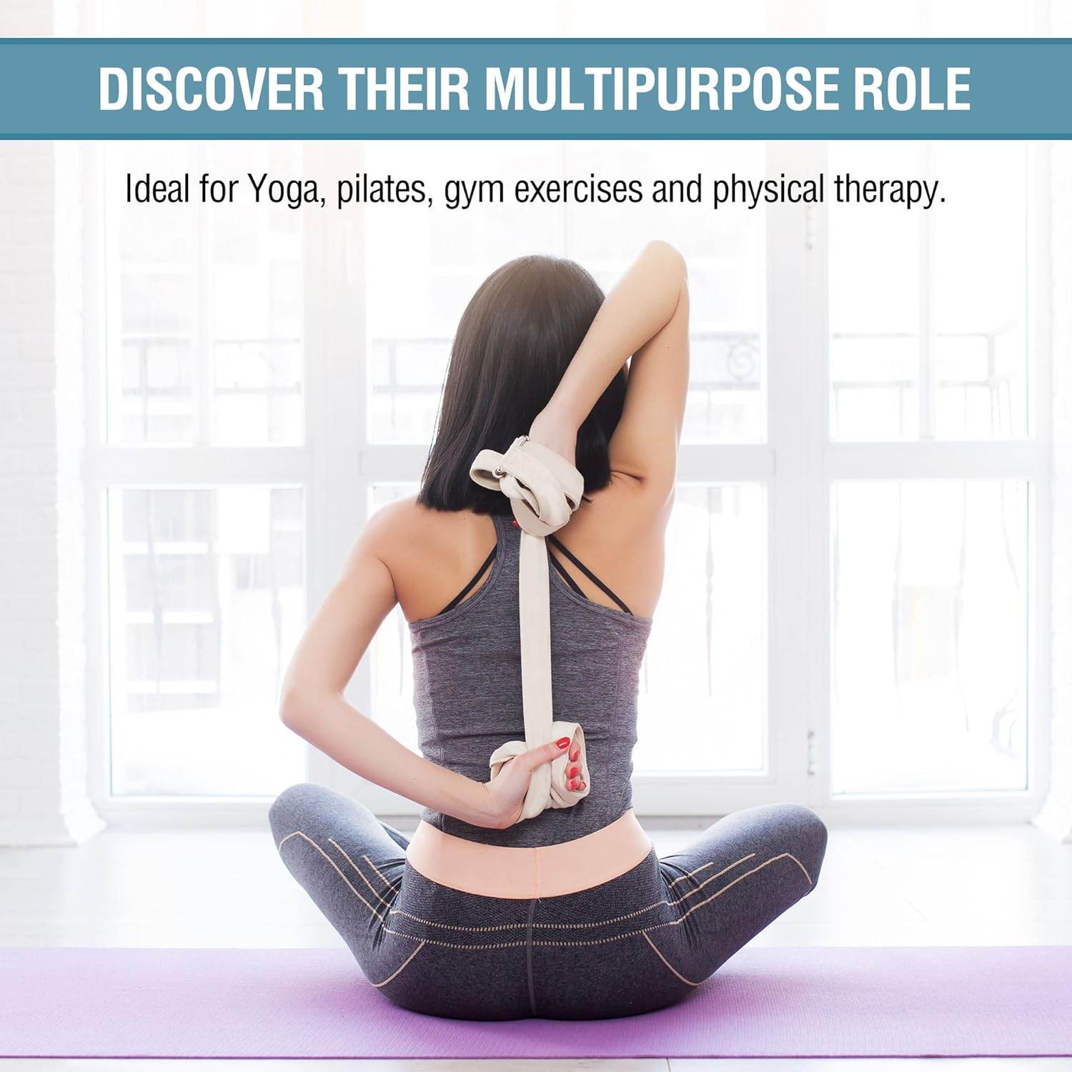 2-PACK or 5-PACK Yoga Exercise Adjustable Straps 8Ft | BONUS eBook | with Durable D-Ring For Pilates & Gym Workouts | Hold Poses, Stretch, Improve Flexibility & Maintain Balance - zenfulharmony.com