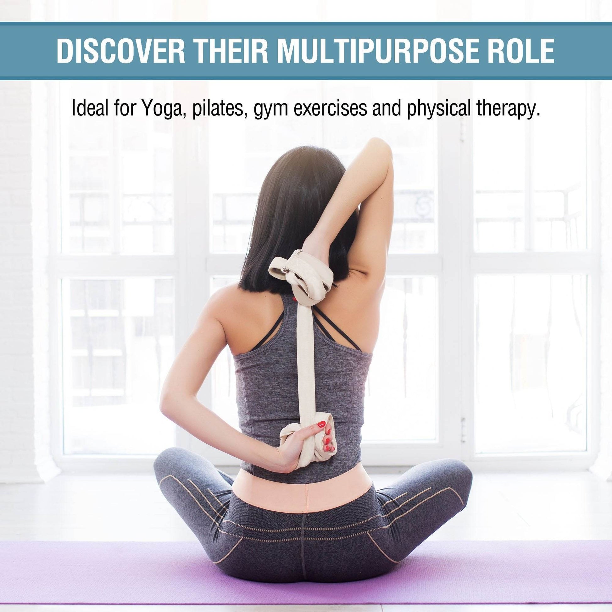 2 PACK Yoga Exercise Adjustable Straps 8Ft | BONUS eBook | with Durable D-Ring For Pilates & Gym Workouts | Hold Poses, Stretch, Improve Flexibility & Maintain Balance - zenfulharmony.com